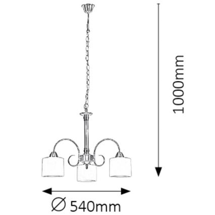 Rabalux - Luster 3xE27/60W/230V bronza