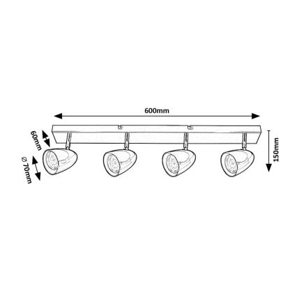 Rabalux - Reflektorska svjetiljka 4xGU10/5W/230V bijela