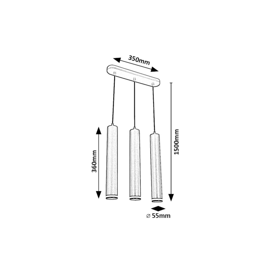 Rabalux - Luster na sajli 3xGU10/5W/230V