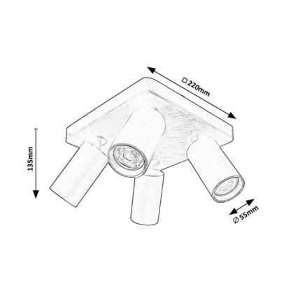 Rabalux - Stropna reflektorska svjetiljka 4xGU10/7W/230V crna
