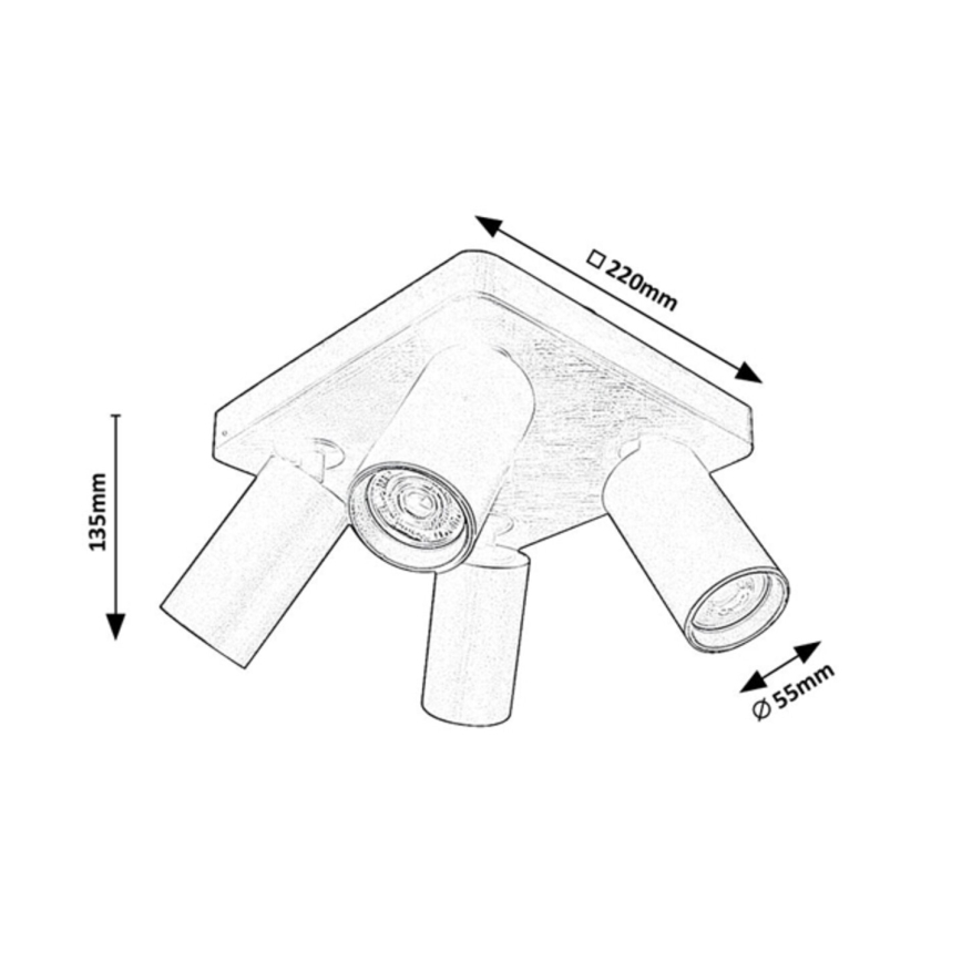 Rabalux - Stropna reflektorska svjetiljka 4xGU10/7W/230V bijela