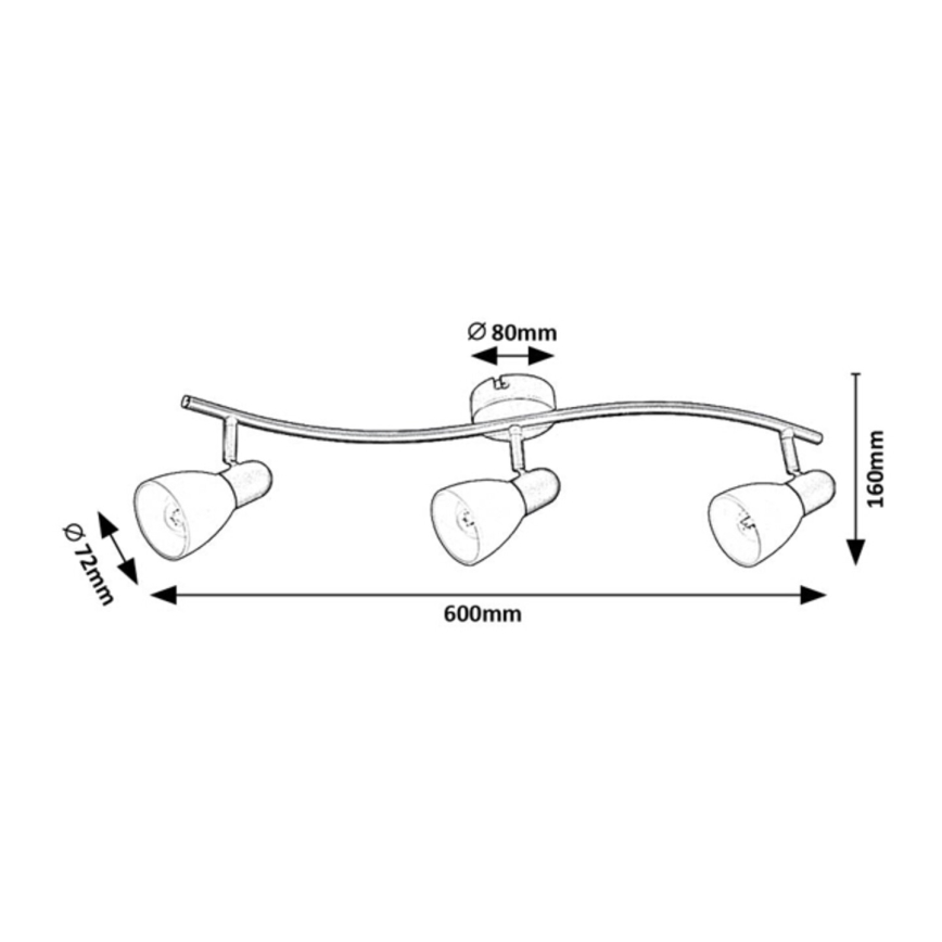 Rabalux - Stropna svjetiljka sa 3 reflektora 3xE14/40W/230V