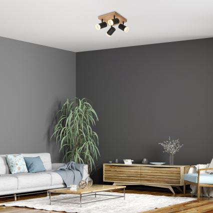 Rabalux - Stropna ugradna svjetiljka 4xGU10/5W/230V hrast