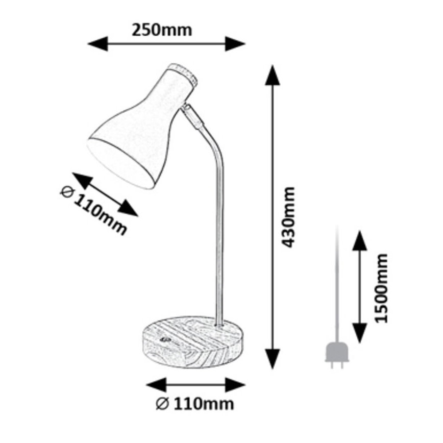 Rabalux - Stolna lampa 1xE14/25W/230V kaučukovac