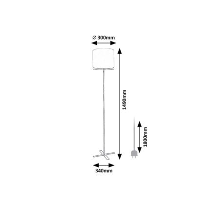 Rabalux - Podna lampa 1xE27/40W/230V bijela/crna