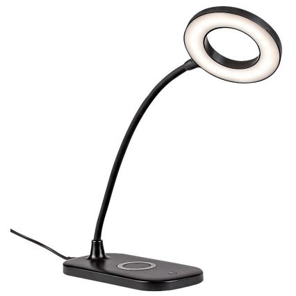 Rabalux - LED stolna lampa s dodirnim prigušivanjem i bežičnim punjenjem LED/5W/5V 2700-6000K crna