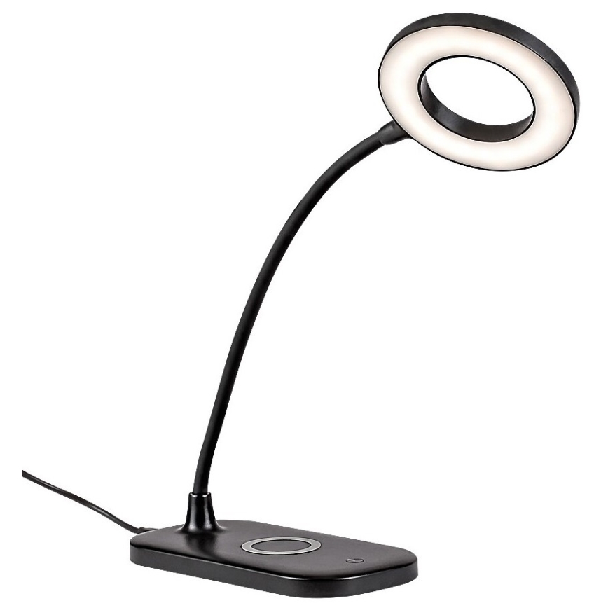 Rabalux - LED stolna lampa s dodirnim prigušivanjem i bežičnim punjenjem LED/5W/5V 2700-6000K crna