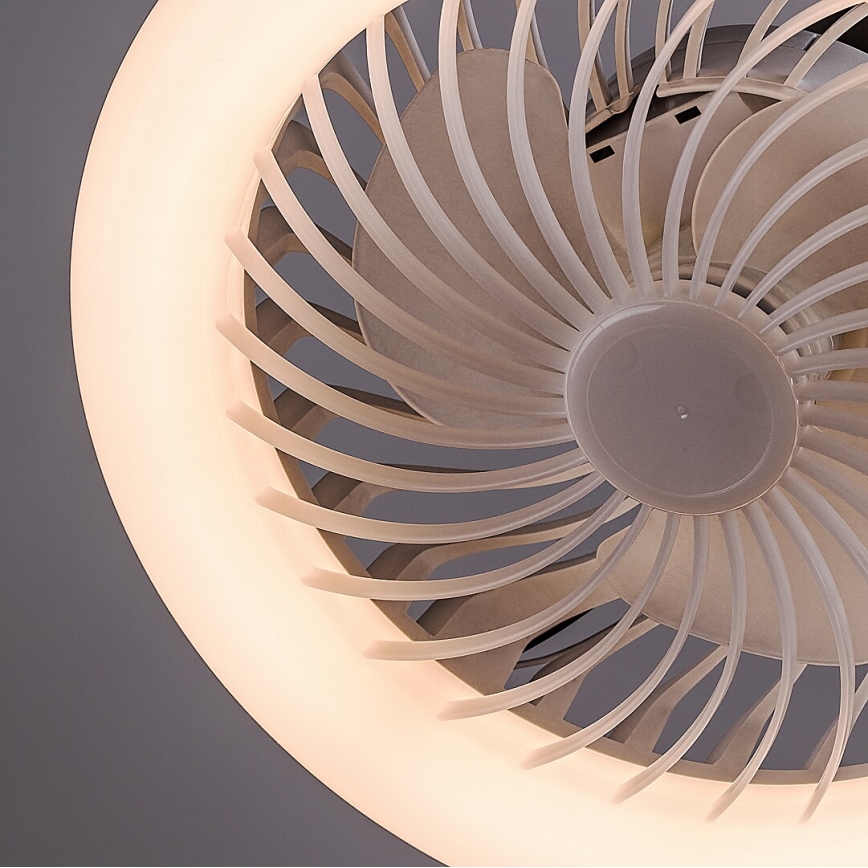 Rabalux - LED podna lampa s prigušivanjem i ventilatorom, Ø 30 cm, 1xE27/16W/230V 3000-6500K + daljinsko upravljanje