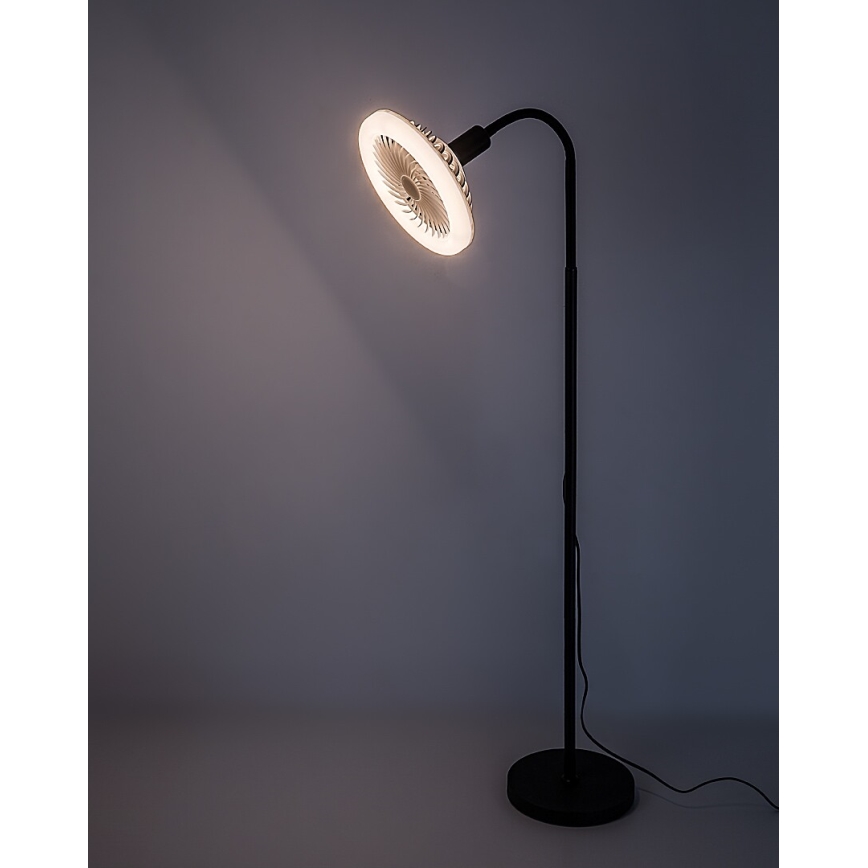 Rabalux - LED podna lampa s prigušivanjem i ventilatorom, Ø 30 cm, 1xE27/16W/230V 3000-6500K + daljinsko upravljanje