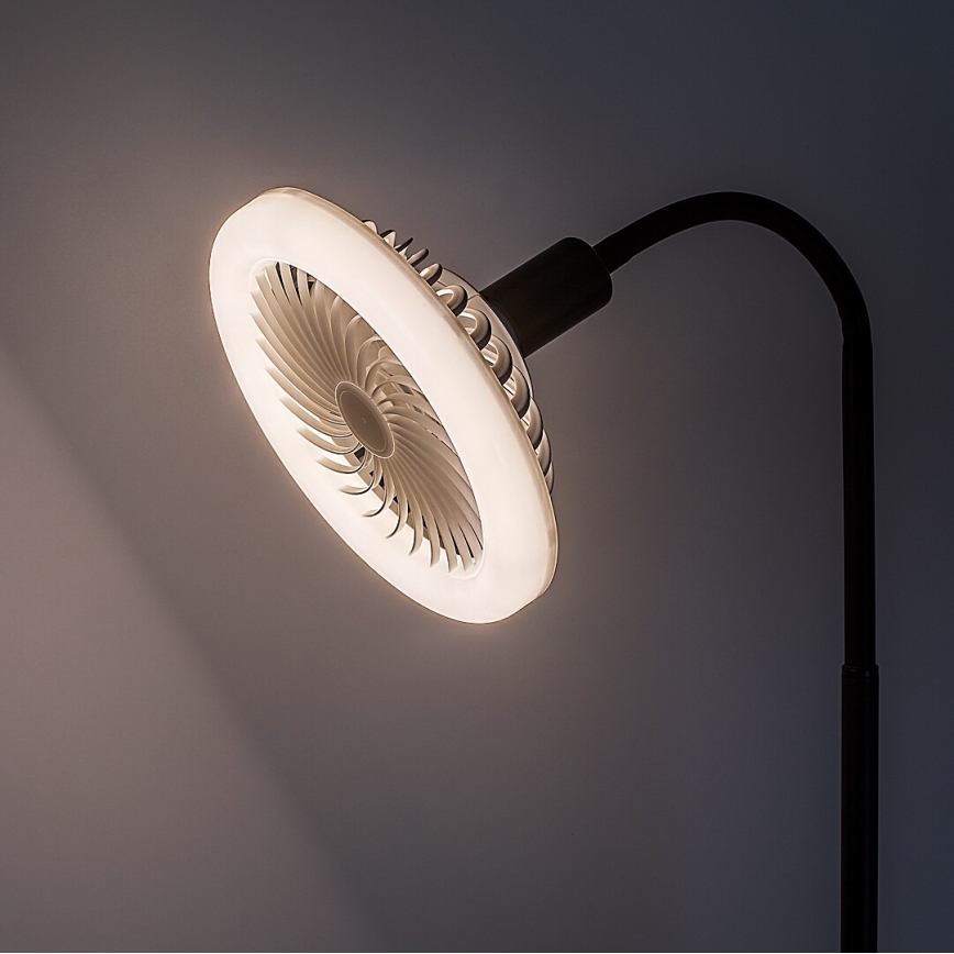 Rabalux - LED podna lampa s prigušivanjem i ventilatorom, Ø 30 cm, 1xE27/16W/230V 3000-6500K + daljinsko upravljanje