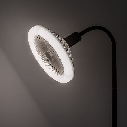 Rabalux - LED podna lampa s prigušivanjem i ventilatorom, Ø 30 cm, 1xE27/16W/230V 3000-6500K + daljinsko upravljanje