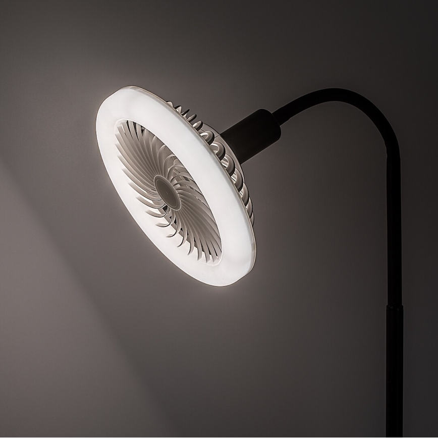 Rabalux - LED podna lampa s prigušivanjem i ventilatorom, Ø 30 cm, 1xE27/16W/230V 3000-6500K + daljinsko upravljanje
