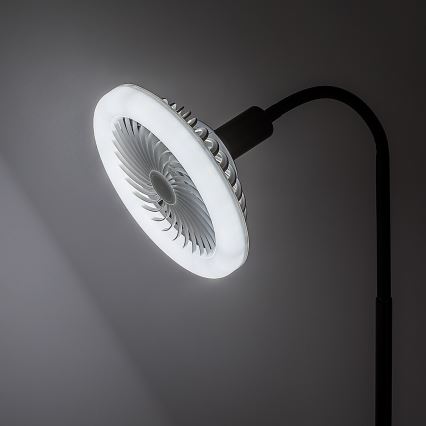 Rabalux - LED podna lampa s prigušivanjem i ventilatorom, Ø 30 cm, 1xE27/16W/230V 3000-6500K + daljinsko upravljanje