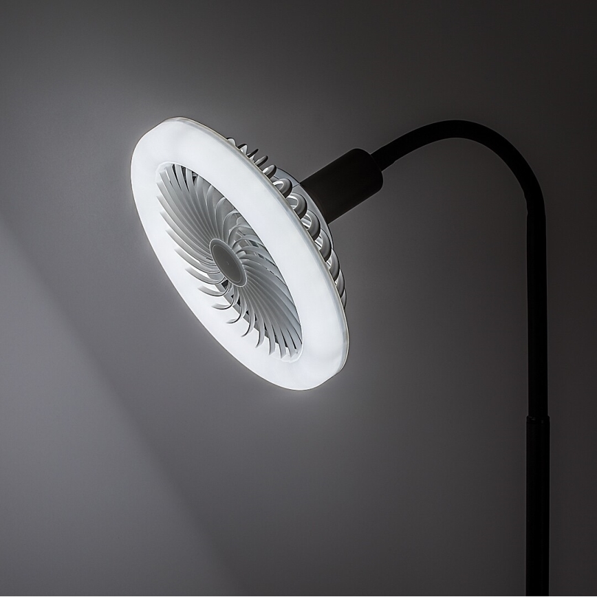 Rabalux - LED podna lampa s prigušivanjem i ventilatorom, Ø 30 cm, 1xE27/16W/230V 3000-6500K + daljinsko upravljanje
