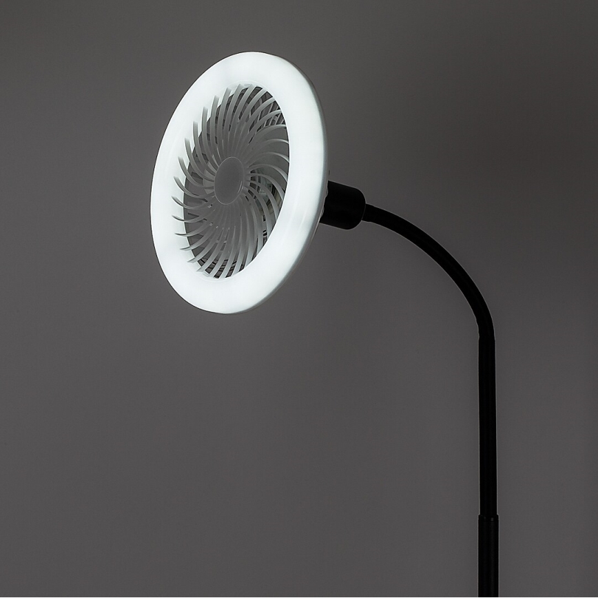 Rabalux - LED podna lampa s prigušivanjem i ventilatorom, Ø 30 cm, 1xE27/16W/230V 3000-6500K + daljinsko upravljanje