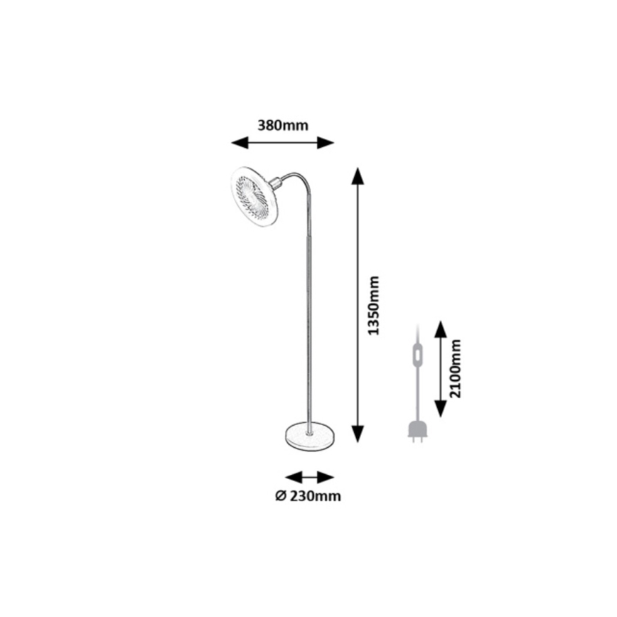 Rabalux - LED podna lampa s prigušivanjem i ventilatorom, Ø 30 cm, 1xE27/16W/230V 3000-6500K + daljinsko upravljanje