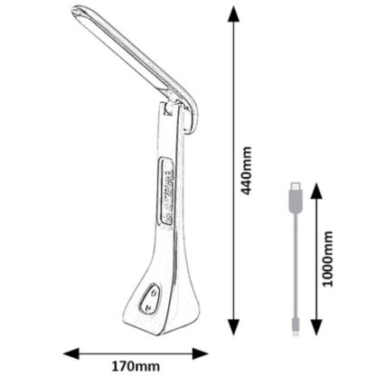 Rabalux - LED Prigušiva stolna lampa sa zaslonom LED/7W/5V 4000K crna