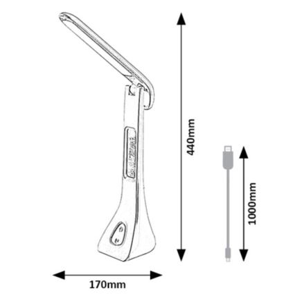 Rabalux - LED stolna lampa s prigušivanjem i zaslonom LED/7W/5V 4000K bijela