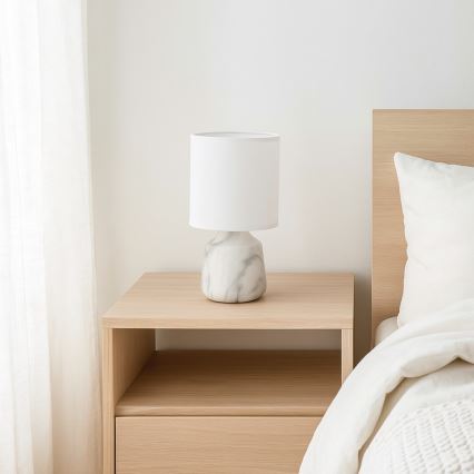 Rabalux - Stolna lampa 1xE14/40W/230V bijela s mramornim dekorom