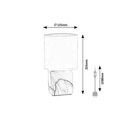 Rabalux - Stolna lampa 1xE14/40W/230V bijela/dekor mramora