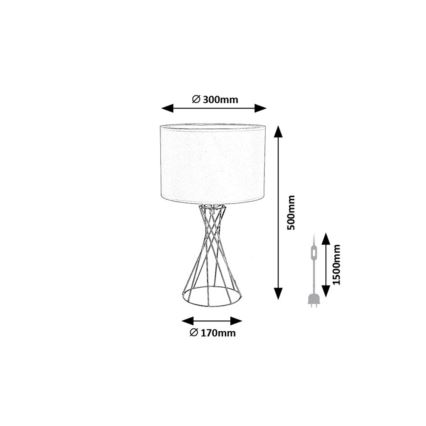 Rabalux - Stolna lampa 1xE27/40W/230V crna