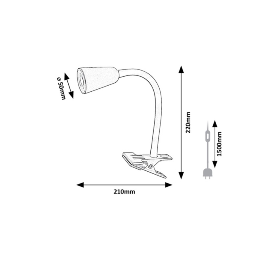 Rabalux - Stolna svjetiljka s kopčom 1xGU10/7W/230V narančasta