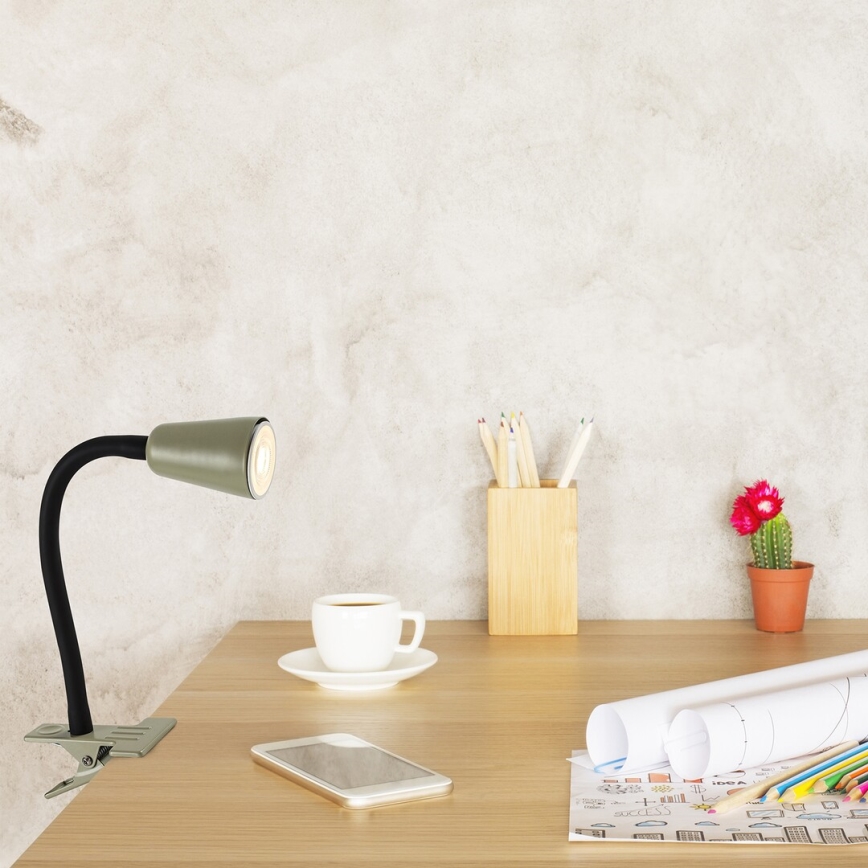 Rabalux - Stolna lampa s kopčom 1xGU10/7W/230V kaki