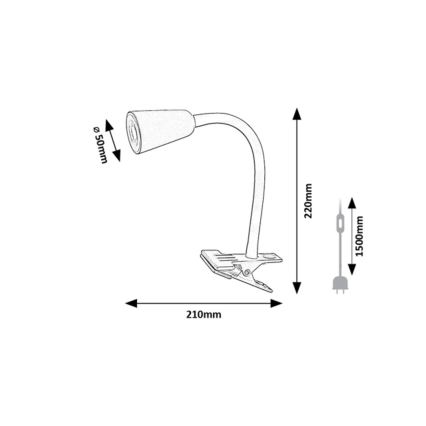 Rabalux - Stolna lampa s kopčom 1xGU10/7W/230V kaki