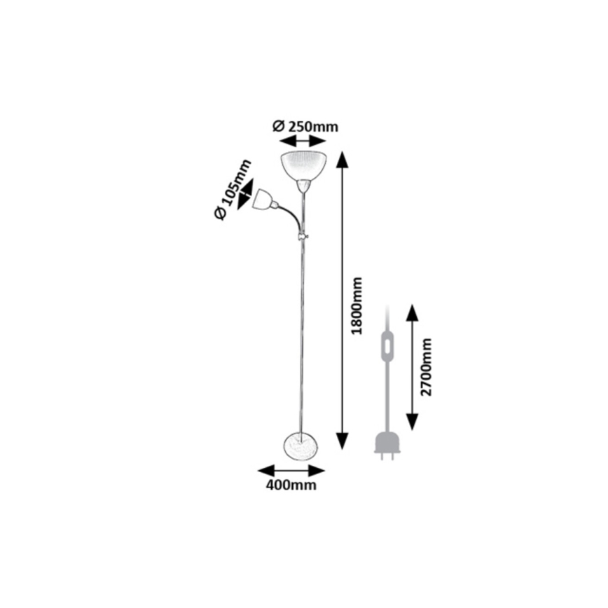 Rabalux - Podna svjetiljka 1xE27/60W/230V + 1xE14/25W zelena