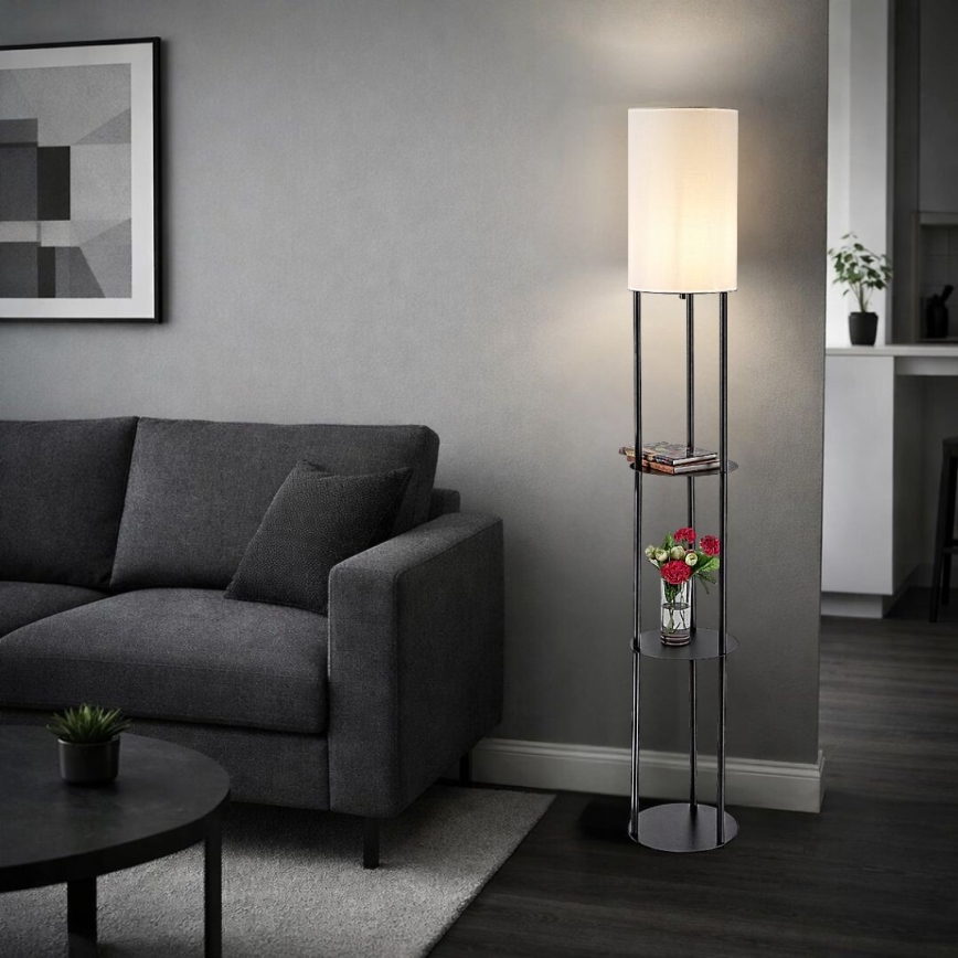 Rabalux - Stojeća lampa s policama 1xE27/40W/230V crna