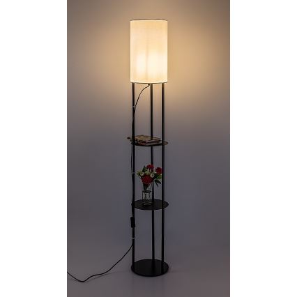 Rabalux - Stojeća lampa s policama 1xE27/40W/230V crna