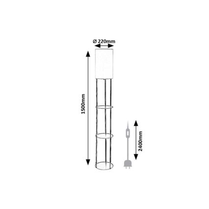 Rabalux - Stojeća lampa s policama 1xE27/40W/230V crna