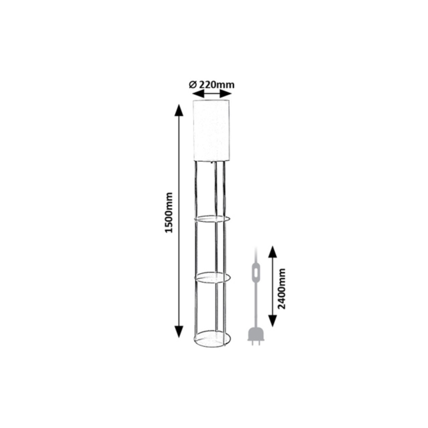 Rabalux - Podna lampa s policama 1xE27/40W/230V bež