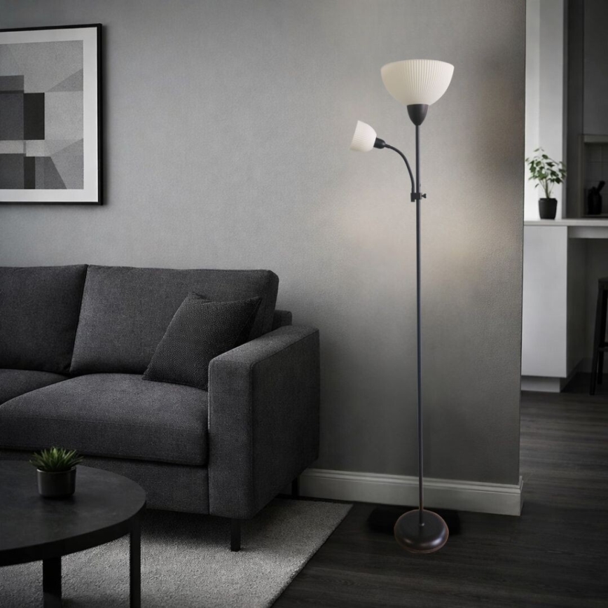 Rabalux - Stojeća lampa 1xE27/60W/230V + 1xE14/25W crna