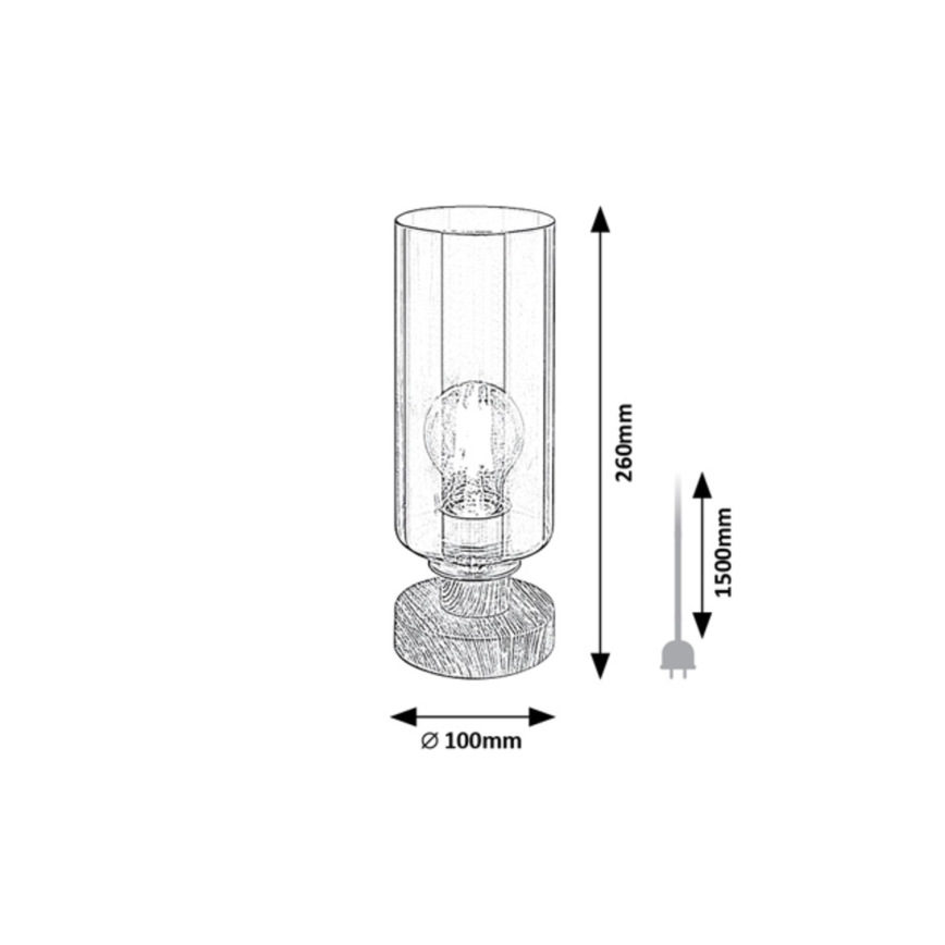 Rabalux - Stolna lampa 1xE27/25W/230V hrast