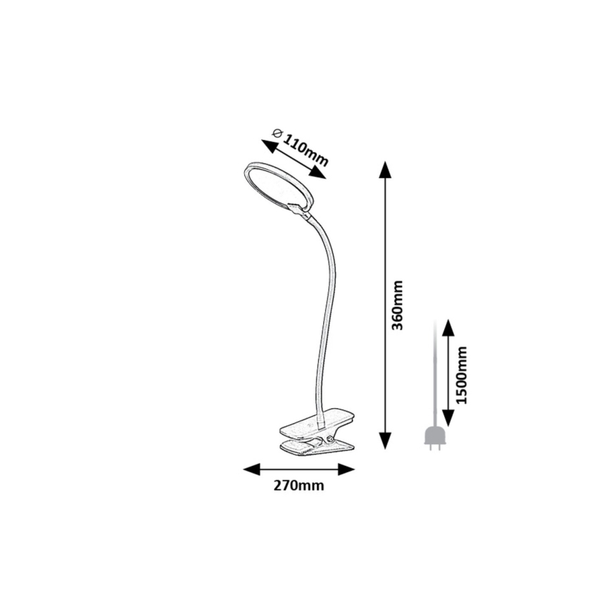 Rabalux - LED Prigušiva stolna lampa s kopčom LED/7W/230V 3000K