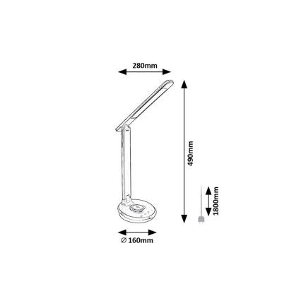 Rabalux - LED RGB Prigušiva stolna lampa na dodir LED/6W/230V 3000/4000/5000K crna