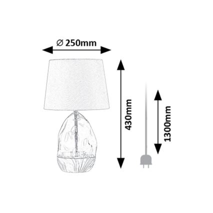 Rabalux - Stolna lampa 1xE27/40W/230V bijela