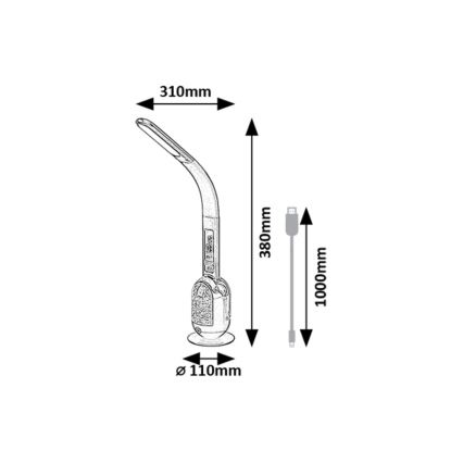 Rabalux - LED RGB Prigušiva stolna lampa LED/5W/230V crna