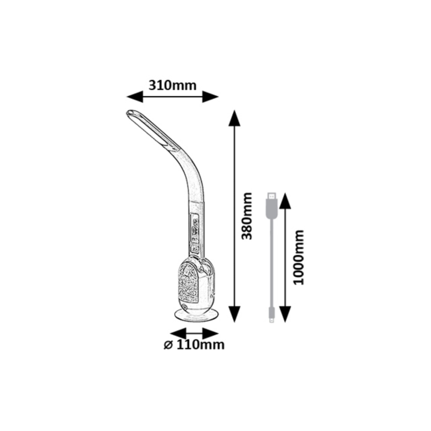 Rabalux - LED RGB stolna lampa s prigušivanjem LED/5W/230V crna