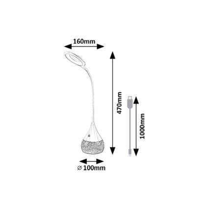 Rabalux - LED RGB Prigušiva stolna lampa LED/4W/230V bijela