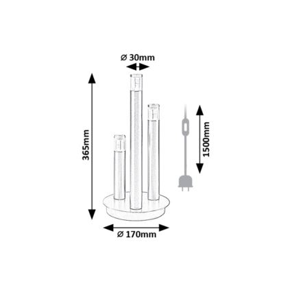 Rabalux - Stolna lampa 3xG9/5W/230V crna