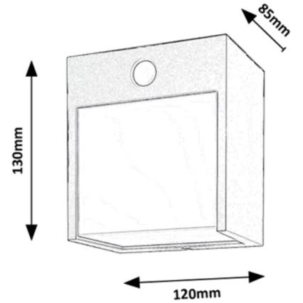 Rabalux - LED vanjsko zidno svjetlo sa senzorom LED/12W/230V crna IP44