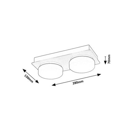 Rabalux - LED Stropna kupaonska svjetiljka 2xLED/5,5W/230V IP44 crna