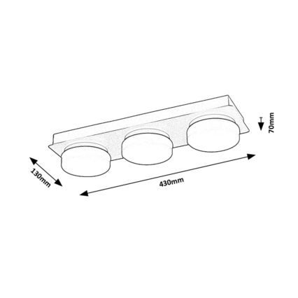 Rabalux - LED Stropna kupaonska svjetiljka 3xLED/6W/230V IP44 crna