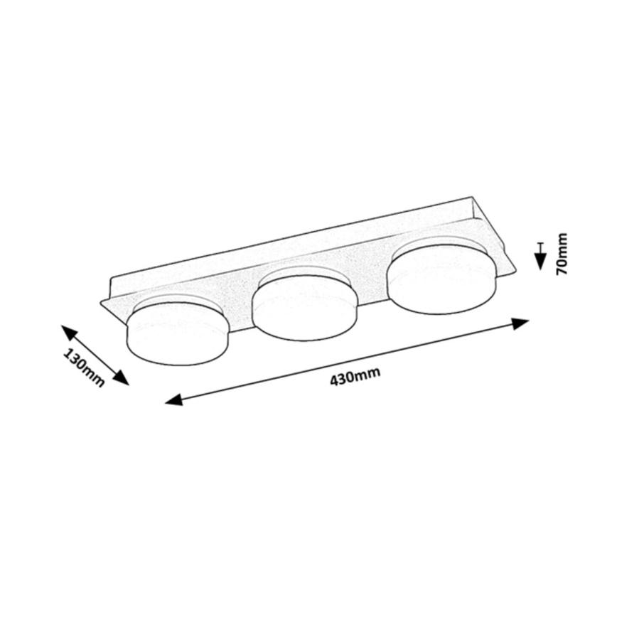 Rabalux - LED Stropna kupaonska svjetiljka 3xLED/6W/230V IP44 crna