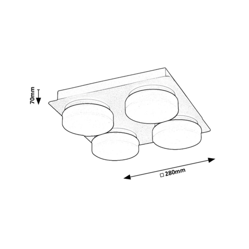 Rabalux - LED Stropna kupaonska svjetiljka 4xLED/5,2W/230V IP44 crna