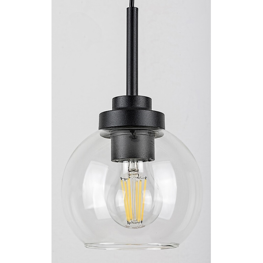 Rabalux - Kupaonski luster na sajli 1xE27/15W/230V crna IP44