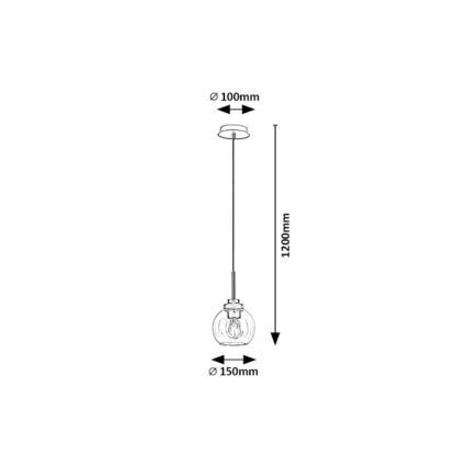 Rabalux - Kupaonski luster na sajli 1xE27/15W/230V crna IP44