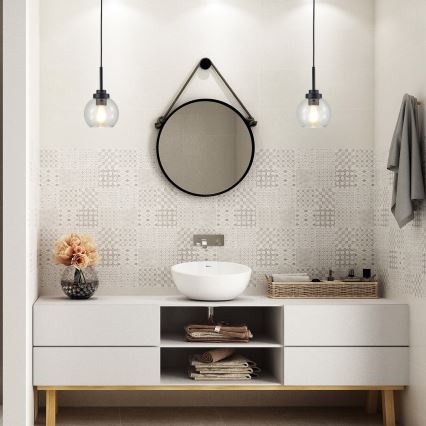 Rabalux - Luster za kupaonicu na užetu 1xE27/15W/230V crna IP44